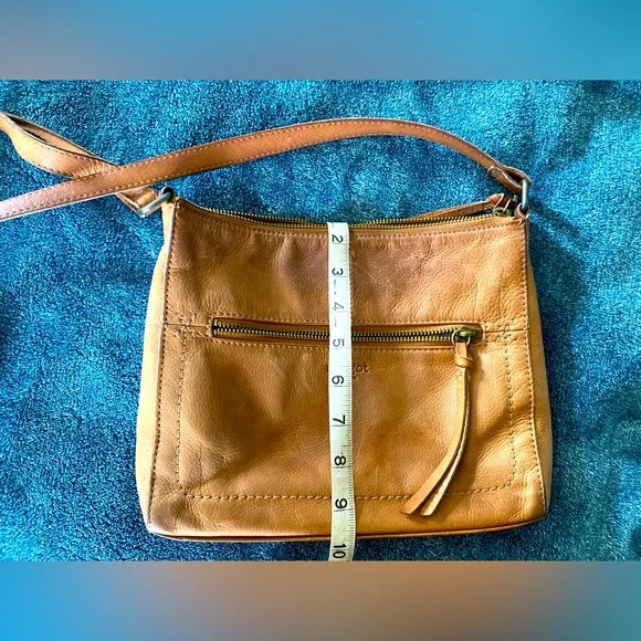 Margot New York, genuine Tan Leather Crossbody Bag - Picture 5 of 6